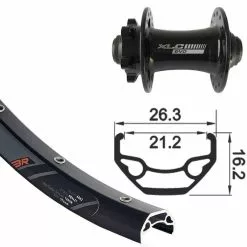 Rodi Black Rock Disc Ruota Anteriore MTB 27.5" 15x100mm