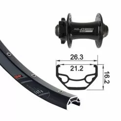 XLC Rodi Black Rock 29" 15x100mm Cerchio Anteriore MTB